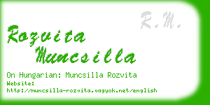 rozvita muncsilla business card